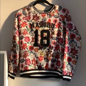 Flower long sleeve jersey styled shirt